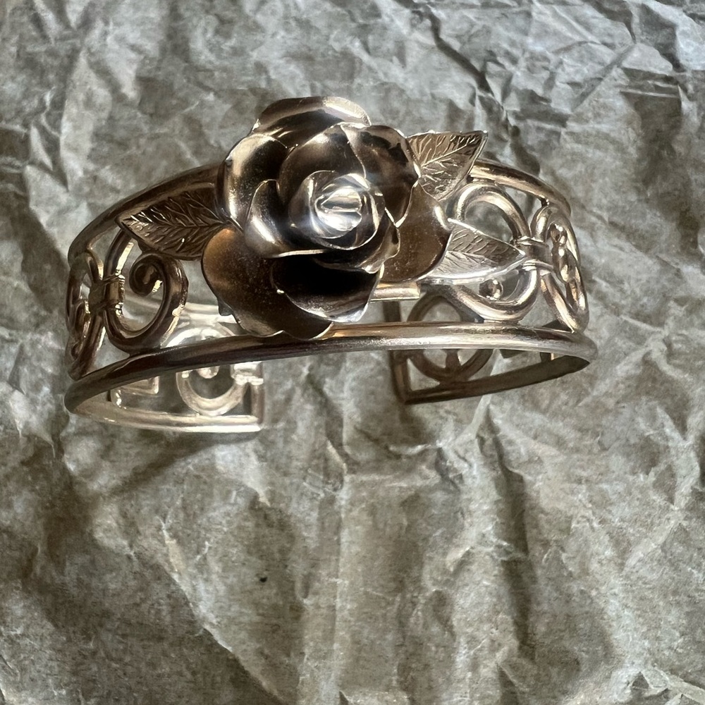 Vintage Coro Rose Cuff Bracelet